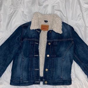 Levi's Dark Blue Denim Sherpa-Lined Jean Jacket
